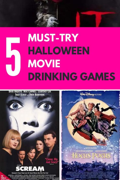 Is one of your favorite things about the Halloween season getting to watch all your favorite horror movies. Well, if you are looking for a new way to experience the classics, then look no further than our list of drinking games for the most quintessential Halloween night movies of all time. #Halloween #Halloweendrinks #Halloweenpartygames #Halloweengames #Halloweenparty Halloween Night Movie, Halloween Drinking Games, Movie Drinking Games, Halloween Movies List, Horror Movie Night, Movie Night Food, Halloween Movie Night, Movie Themed Party, Spooky Food