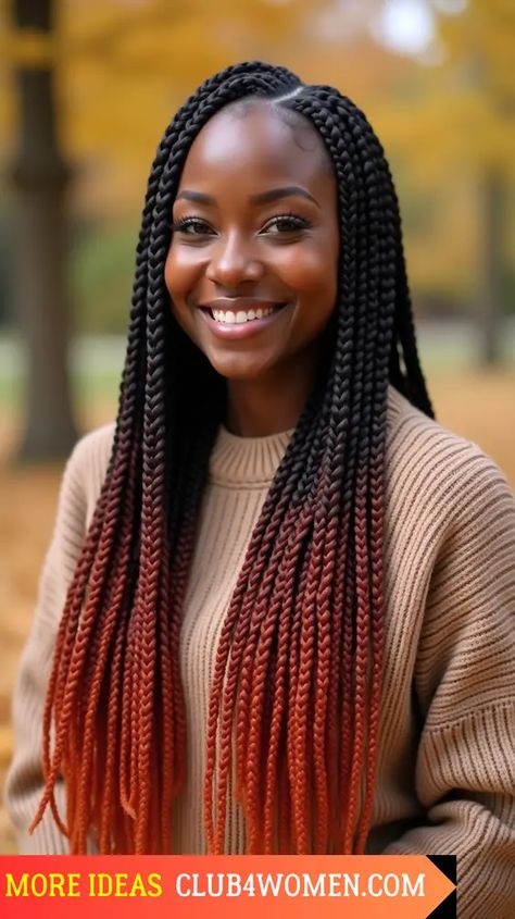 Fall Box Braids Black Women, Fall Box Braids, Fall Braids Black Women, Classic Box Braids, Braids Black Women, Hairstyles For Fall, Fall Braids, African American Braided Hairstyles, Female Hairstyles