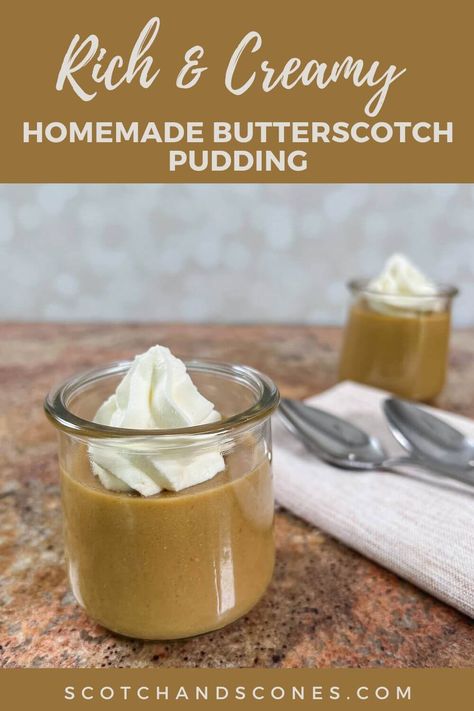 Butterscotch pudding is indulgent comfort food that's simple, yet sophisticated, with rich butterscotch flavor and a silky smooth texture. Only needing a few minutes of hands-on work, you can make this easy pudding recipe and banish the box mix!