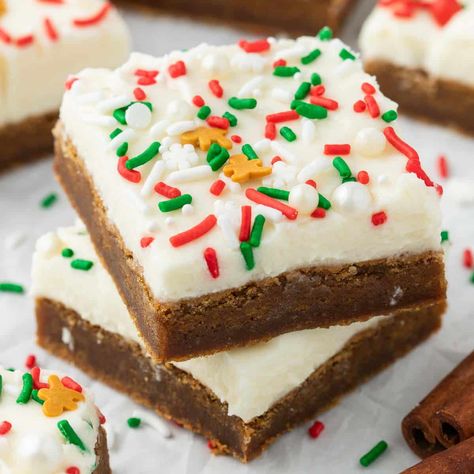 Gingerbread Bars, Gingerbread Cookie Bars, Easy Delicious Dessert, Chewy Gingerbread Cookies, The Best Cookie Recipes, Homemade Pies, Desserts Ice Cream, Best Chocolate Desserts, Yummy Desserts Easy