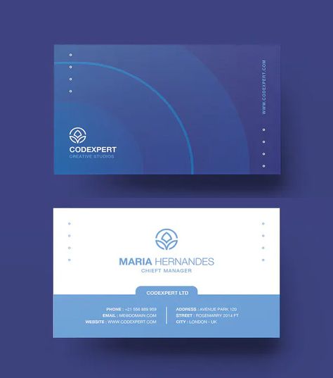 Blue Simple Business Card Design Business Card Presentation Design, Namecard Design Business, Name Card Design Ideas, Colorful Business Card Design, Simple Business Card Design, Namecard Design, White Business Card Design, Clean Business Card Design, Medical Business Card