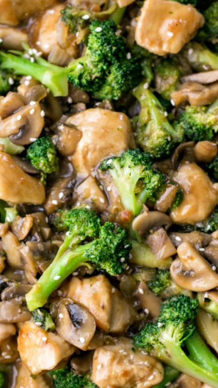 Chicken Broccoli and Mushroom Stir Fry ~ so tasty and much healthier than takeout! With out seasme seeds because I'm allergic Broccoli And Mushroom Stir Fry, Chicken And Broccoli Stir Fry, Chicken Broccoli Stir Fry, Mushroom Stir Fry, Resep Pasta, Broccoli Stir Fry, Chicken And Broccoli, Salad Pasta, Chicken Broccoli