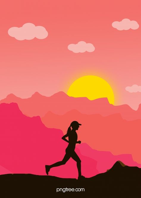 Trail Running Illustration, Running Wallpaper Aesthetic, Running Illustration Drawings, Running Art Illustration, Running Aesthetic Wallpaper, Runner Painting, Running Character, Running Artwork, Running Wallpaper