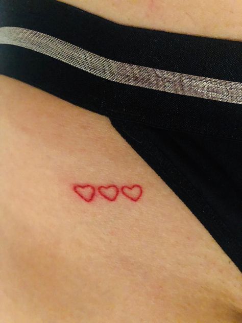 Hello Kitty Stick N Poke, Red Ink Stick And Poke, Rib Stick And Poke Tattoo, Colored Stick And Poke Tattoo, Pick And Poke Tattoo Ideas, Stuck And Poke Ideas, Stick N Poke Designs, Cherry Stick And Poke, Cute Stick N Poke Ideas