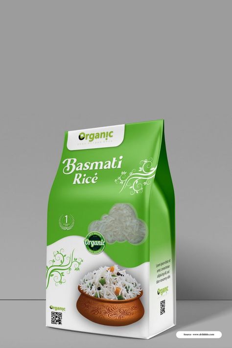 Creative Basmati Rice packaging design ideas in green colour. #creativepackaging #ricepouchpackaging #ricelabeldesign #packagingdesign #creativerice Rice Packaging Design, Rice Packaging, Packaging Design Ideas, Sage Plant, Effective Branding, Food Poster Design, Food Packaging Design, Basmati Rice, Food Poster