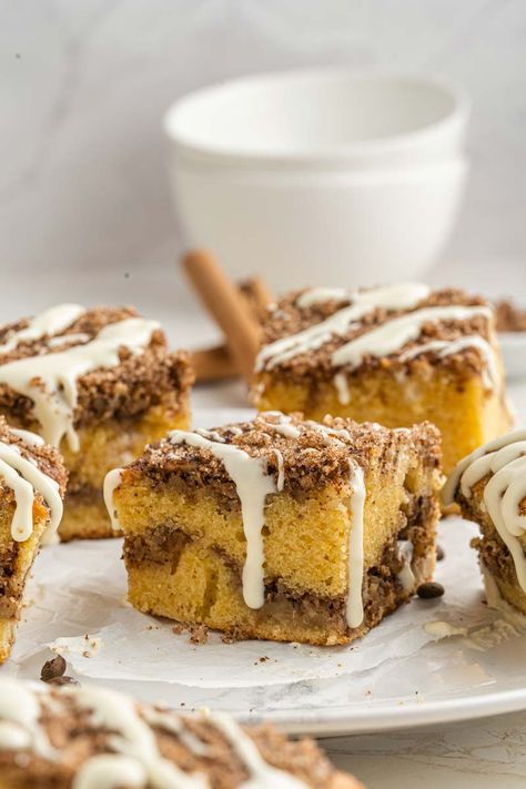 This keto coffee cake is so moist, buttery, and delicious that you would never believe it is keto-friendly. I start with a beautiful coffee cake using almond flour, then add a wonderful cinnamon crumble, and finally drizzle on a keto cream cheese icing. The result is the perfect keto coffee cake for a quick breakfast, […] Cinnamon Crumble Cake, Coffee Cake With Cream Cheese, Keto Coffee Cake, Cream Cheese Drizzle, Cinnamon Crumble, Keto Cream, Keto Coffee, Crumble Cake, Perfect Keto