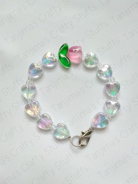 Tulips Beads Bracelet, Tulip Beads Bracelet, Tulip Accessories, Tulip Bracelet, Tulip Beads, Anting Manik, Manik Manik, Bead Charms Diy, Diy Bracelets Easy