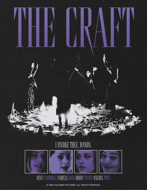 The Craft Movie Poster, Nancy Downs, The Craft 1996, The Craft Movie, Grunge Posters, Dorm Posters, Movie Poster Wall, Movie Posters Design, Poster Series