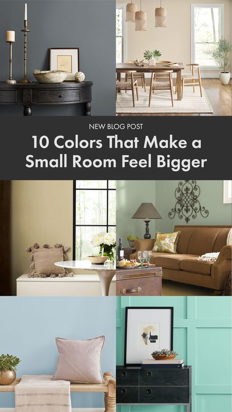 Guestroom Office Combo, Small Room Paint Color, Small Room Feel Bigger, Colors To Brighten A Room, Small Room Colors, Rec Room Remodel, Room Painting Bedroom, Neutral Living Room Paint, Small Room Paint