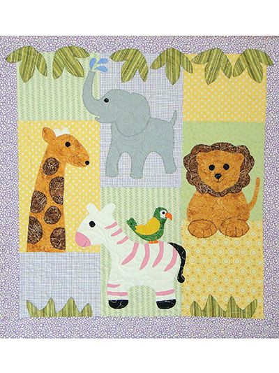 Safari Chums Quilt Pattern Safari Baby Quilt, Giraffe Baby Quilt, Kid Quilts Patterns, Animal Baby Quilt, Grandma Crafts, Boys Quilt Patterns, Wall Quilt Patterns, Baby Applique, Cottage Quilt