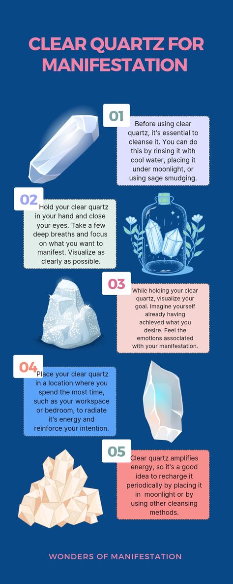 Quartz crystal for manifestation. Crystals For Luck And Abundance, Manifesting With Crystals, What Does Clear Quartz Do, How To Use Clear Quartz, How To Cleanse Clear Quartz, Clear Quartz Affirmation, How To Charge Crystals, Manifest Crystal, Clear Quartz Crystal Meaning