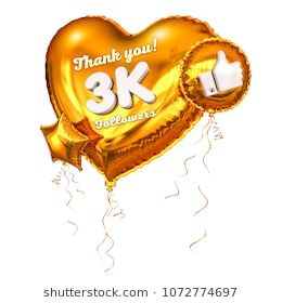 3k or 3000 followers thank you golden heart and gold balloons, star. 3D Illustration for Social Network friends, followers, Web user Thank you celebrate of subscribers or followers and likes. 3000 Followers, Star 3d, Lightroom Presets For Portraits, 1000 Followers, Logo Design Art, Golden Heart, Boy Poses, Gold Balloons, Free Instagram