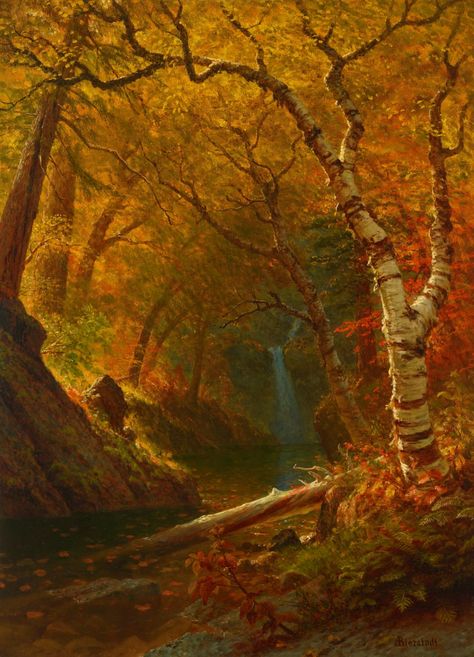 ALBERT BIERSTADT (1830-1902) Worldbuilding Art, Albert Bierstadt Paintings, Hudson River School Paintings, Scenic Painting, Decor Palette, Whimsy Art, Albert Bierstadt, Hudson River School, Old Paintings