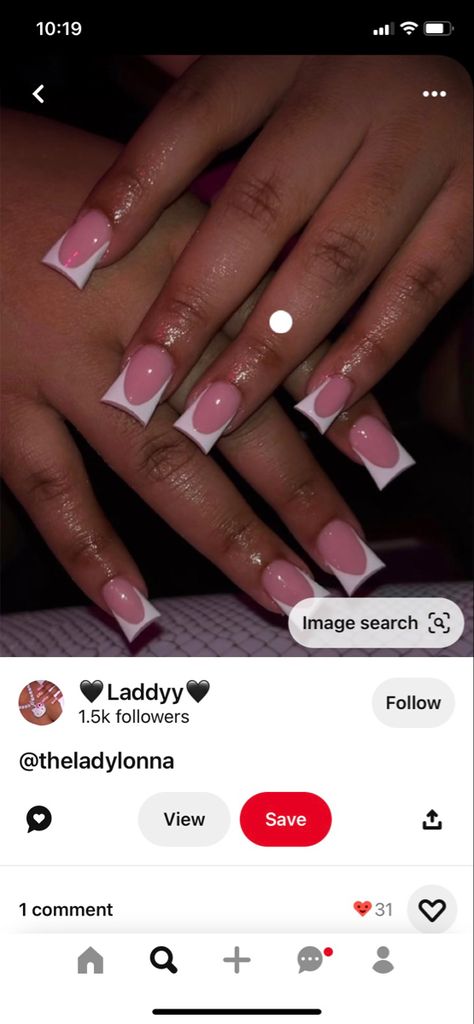 White Tip Duck Nails, Duck Tip Acrylic Nails Short, Duck White French Tip Nails, Cute Duck Nails French Tip, White Duck French Tips, Short White French Tip Duck Nails, Dunk Nail Ideas, Simple Duck Nails Acrylic, Cute Short Duck Nail Sets