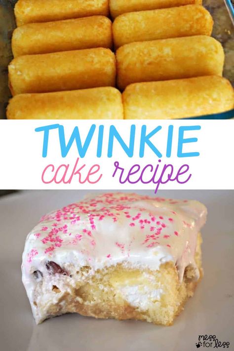 Twinkie Cake Recipe, Twinkies Cake, Twinkie Desserts, Twinkie Cake, Holiday Sweets, Vegetarian Desserts, Be Simple, Dump Cake Recipes, Easy Baking Recipes Desserts