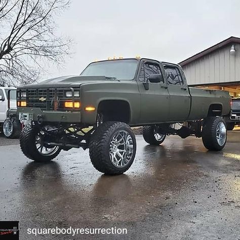 Crew Cab Square Body Chevy, Chevy K30, Gmc Diesel, Squarebody Chevy, 87 Chevy Truck, Square Body Chevy, Trucks Gmc, Chevy 4x4, Chevy Diesel Trucks