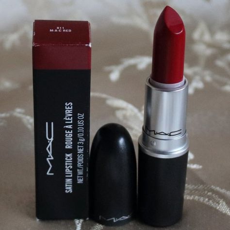 Cute Red Lipstick, Mac Red Lipstick, Wine Red Lipstick, Cherry Red Lipstick, Mac Makeup Lipstick, Mac Red Lipsticks, Dark Red Lipstick, Mac Satin Lipstick, Mac Lipstick Colors