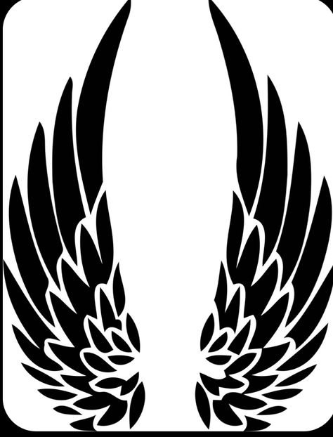 Angel Wings Stencil, Wing Stencil, Wings Stencil, Wings Silhouette, Winged Stencil, Lion Art Tattoo, Angel Wings Art, Sublimacion Ideas, Car Sticker Design