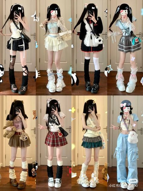 Modern Gyaru Fashion, Fashion Styles Types Aesthetic, Cute Outfits Anime, J Fashion Outfits, Over The Top Outfits, Japanese Aesthetic Clothes, Cute Japanese Outfits, Cute Clothes Korean, Transfemme Fashion