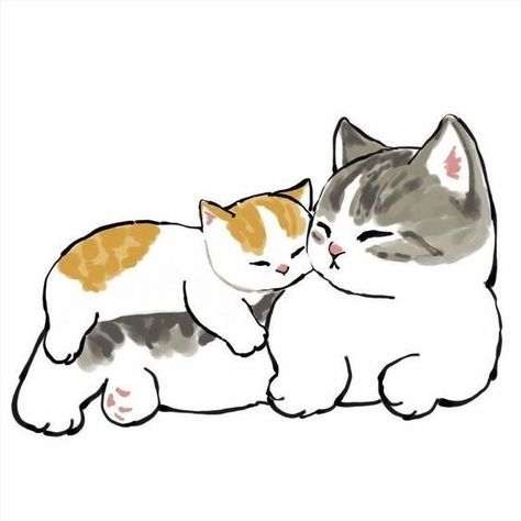 Ciao Salut Cat, Mofu Sand, Kitten Drawing, Cute Cat Drawing, Cute Kawaii Animals, Cat Drawings, Cat Icon, Kawaii Animals, Cats Illustration