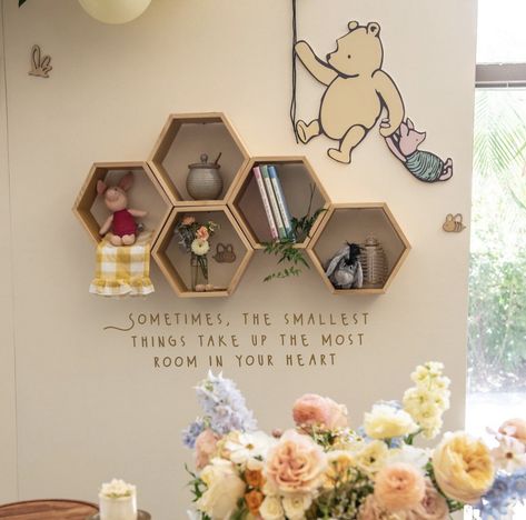 Winnie The Pooh Nursery Twins, Yellow Winnie The Pooh Nursery, Winnie The Pooh Dresser, Winnie The Pooh Bookshelf, Pooh Bear Mural, Nursery Room Winnie The Pooh, Nursery Inspo Winnie The Pooh, Winnie Pooh Nursery Ideas, Pooh Bear Bedroom