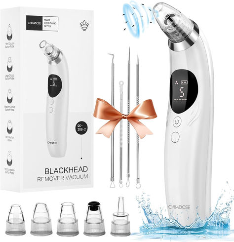 Black Head Remover for Face, Electric Acne Comedone Whitehead Extractor Tools-5 Suction Power, 5 Probes, USB Rechargeable Pimple Popper Tool Kit. Black Head Remover, Pimple Popper Tool, Pore Vacuum, Shaving Supplies, Blackhead Vacuum, Face Pores, Extractor Tool, Congested Skin, Blackhead Removal