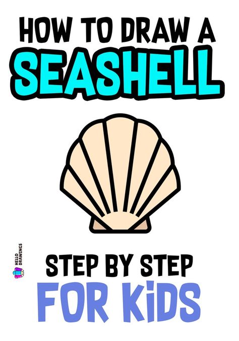 How to Draw a Seashell | Simple Guide for Kids Draw A Seashell, Animal Drawing Tutorial, Seashell Drawing, Ocean Drawing, Easy Animal Drawings, Easy Animals, Ocean Treasures, Easy Drawings For Kids, Animal Drawing