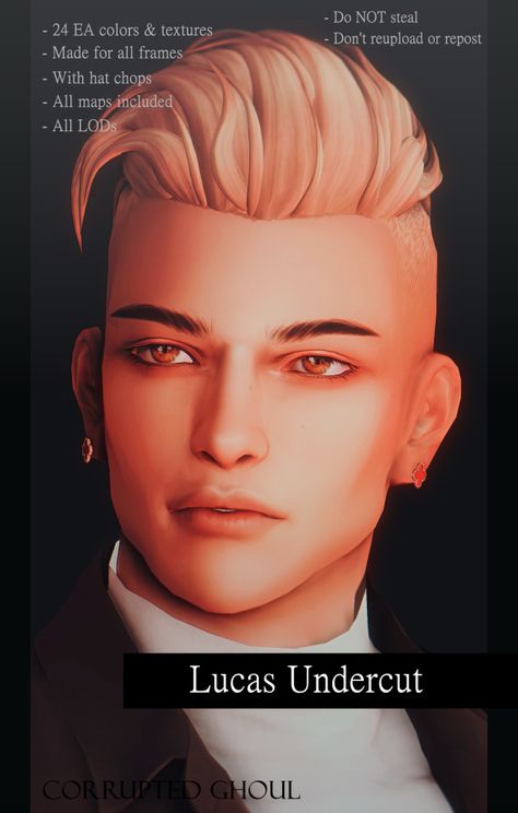 Sims 4 Undercut, Undercut Hairstyle For Men, Sims 4 Male, Sims Love, Undercut Hair, Sims 4 Hair Male, Undercut Hairstyle, Sims 4 Blog, Undercut Men