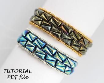 Vexolo Bead Patterns, Diy Jewelry Beads Bracelet, Diy Beading, Bling Crafts, Bead Weaving Tutorials, Beaded Bracelets Tutorial, Brown Bracelet, Bead Weaving Patterns, Beading Tutorial