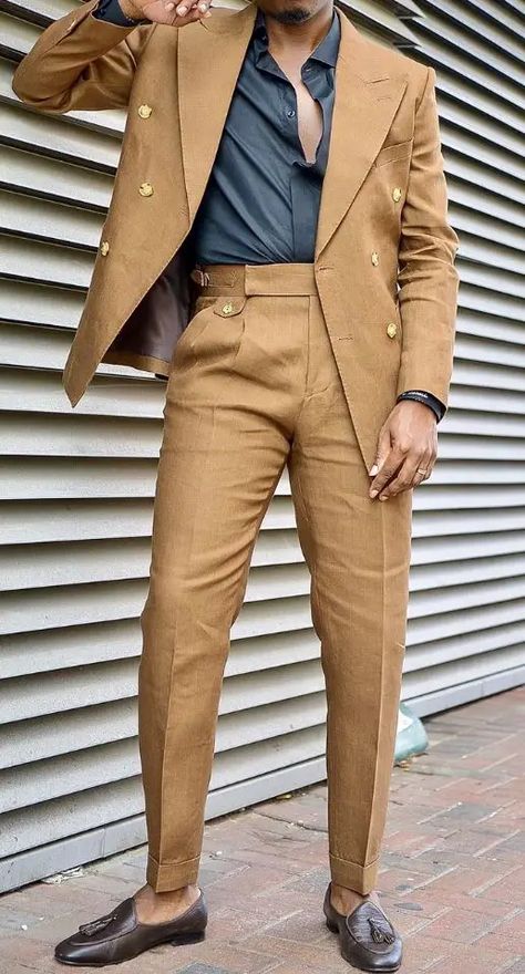 Ultimate Guide: 19 Summer Wedding Men's Outfits for 2024 - Stylish & Trendy Attire Ideas Golden Suit Men, Camel Suit Mens, Italian Suits For Men Classy, Italian Suits For Men, Golden Suit, Coat Pant For Men, Italian Style Suit, Virtual Consultation, Suits Tuxedo