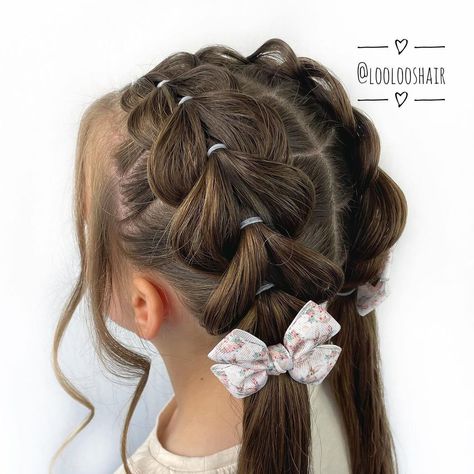 Bow Space Buns, Easy Kid Hairstyles For Long Hair, Kids Beach Hairstyles, Hairstyles For Bows, Hair Bun Ideas, Waves For Short Hair, Beach Waves For Short Hair, Bun Ideas, ليلو وستيتش