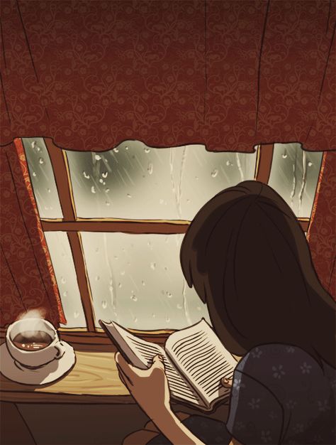 perplexingly:  I’ve been seeing rain animations around and I really wanted to draw one, too uvu Rain Animation, Reading Gif, Book Animation, Winter Gif, Tea Book, Marjolein Bastin, Reading Art, Reading A Book, Tim Burton