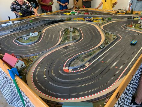 Scalextric Track, Slot Car Tracks, Slot Car, Car Club, Slot Cars, Baseball Field, Track, Layout, Cars