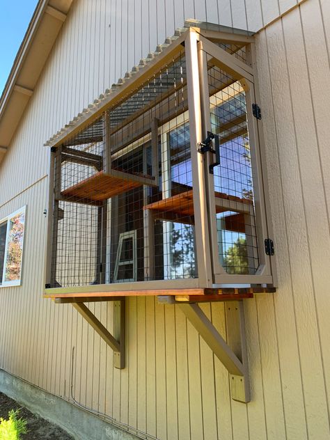 CATIOS - ELWING WORKS,LLC Window Catio, Kitten Ideas, Cat House Outdoor, Catio Plans, Catio Ideas, Small Architecture, Katt Diy, Ideas For Cats, Cat Patio