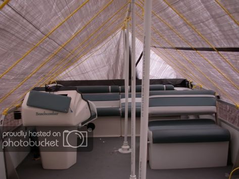 Pontoon Restoration, Diy Pontoon, Pontoon Boat Party, Boat Cover Support, Pontoon Boat Ideas, Pontoon Ideas, Boat Canopy, Pontoon Boat Covers, Easy Boat