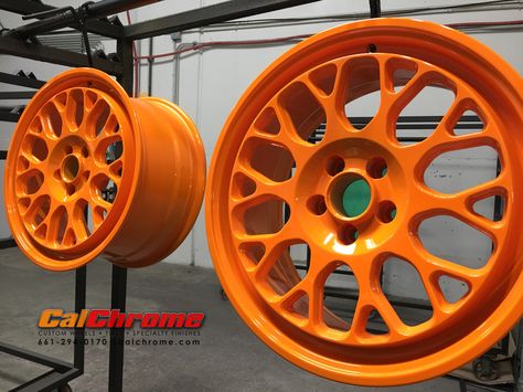 Orange Wheels, Custom Wheels, Wheel Rims, Powder Coating, Car Wheel, Wheel