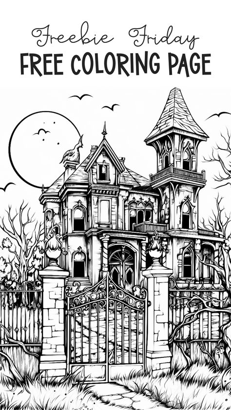 Step inside the mysterious corridors of our "Haunted Victorian Mansion" coloring page. This intricately detailed masterpiece is now available for FREE, a special treat to ignite your spooky vibes. Witness the grandeur in our graphic and download your own canvas from our website. Dive into the haunted adventure and let your creativity roam the eerie halls. Get yours now! 🏚✨ Haunted Mansion Drawing Easy, Disney Haunted Mansion Coloring Pages, Haunted Mansion Coloring Pages, Haunted Mansion Drawing, Haunted Victorian Mansion, Haunted House Drawing, Spooky Mansion, Victorian House Colors, Landscape References