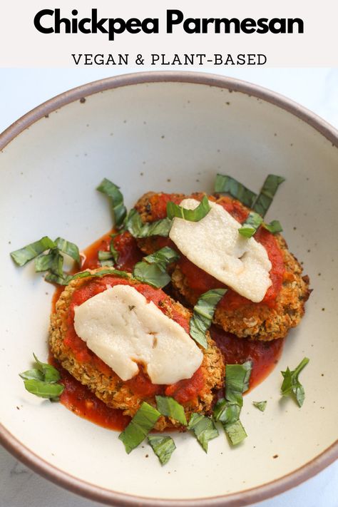 This chickpea cauliflower parm is soft and pillowy on the inside with a crisp exterior, covered in marinara and melty vegan mozzarella. It stands alone as the perfect appetizer, but you could also enjoy it in a ciabatta roll or it on top of pasta. Wholesome, healthy, and easy to make. Chickpea Parmesan, Barbecue Tofu Recipes, Cauliflower Parmesan, Sesame Tofu, Thai Salad, Bbq Tofu, Cauliflower Tacos, Vegan Chickpea, Vegan Grilling