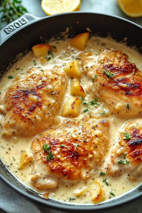 Creamy Garlic Chicken Easy Guest Meals, Creamy Garlic Chicken And Potatoes, Creamy Chicken And Mashed Potatoes, Trendy Dinner Recipes, Dinner Ideas For Guests Entertaining, Chicken And Mashed Potatoes Dinner Ideas, Chicken Breast Potato Recipes, Chicken And Golden Potatoes, Dinner Recipes With Mashed Potatoes