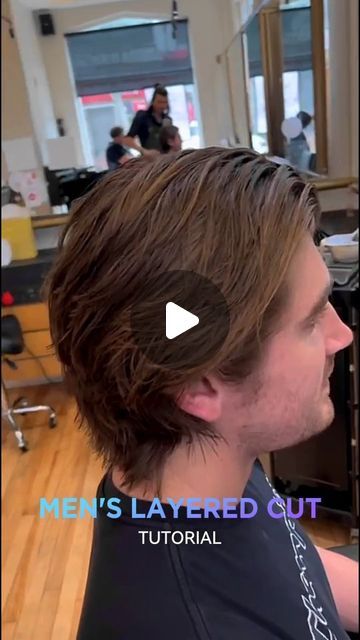 Flo Neacsu on Instagram: "Men's medium length haircut tutorial.  #askforwella #makechange #wellaprofessionals #wellahair #wella #edcred #wellaeducation #licensedtocreate #haircut #haireducation #cuttingspecialist #cuttingtechniques #hairfashion #behindthechair #hairbrained_official #hairbrained #haircuttutorial #hairvideos #hairinspo #creativehair #hairnerds  #hairstyleformen #sebastian  @excentriconkloof @wellaprofessionals_sa @Wellahair @mhb_sa @wellaeducation @excentriconpoint @behindthechair_com" Hảir Style Mullet, Mens Medium Layered Haircut, Haircut For Men Medium Length, Mens Longer Haircuts, Stacked Layers Medium Hair, Medium Length Haircut Men Straight Hair Middle Part, Medium Length Flow Haircut Men, Men’s Haircut Long Hair Layers, Layered Haircuts For Medium Hair Men