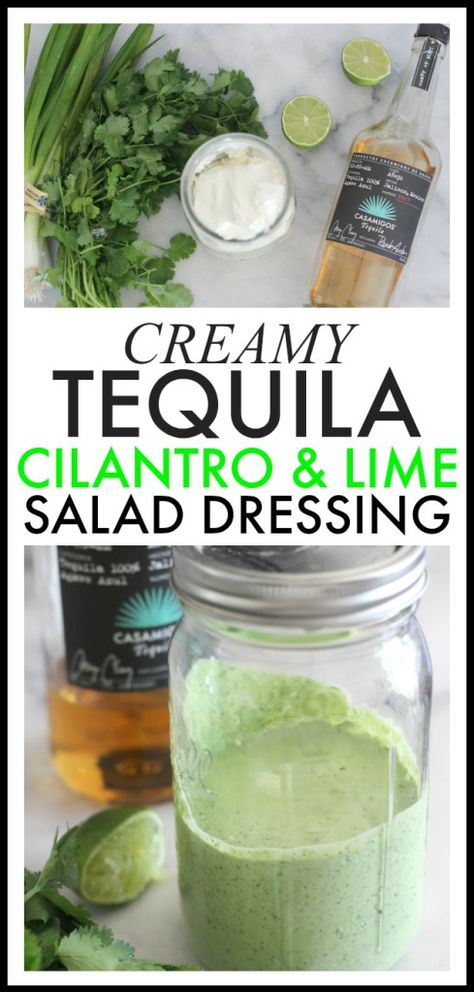 Add a little southwest to your salads with this creamy tequila, cilantro and lime salad dressing recipe! Lime Salad Dressing, Lime Salad, Keto Salad Dressing, Cilantro Salad, Keto Sauces, Keto Salads, Salad Dressing Recipe, Low Carb Sauces, Low Carb Salad