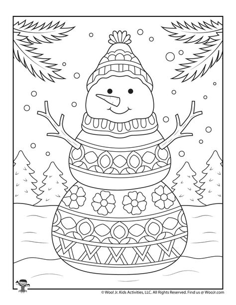 Snowman Printable Winter Coloring Pages | Woo! Jr. Kids Activities : Children's Publishing Printable Winter Coloring Pages, Winter Coloring Pages, Snowman Coloring Pages, Coloring Pages Winter, Printable Snowman, A Coloring Page, Christmas Coloring Sheets, Printable Christmas Coloring Pages, Detailed Coloring Pages