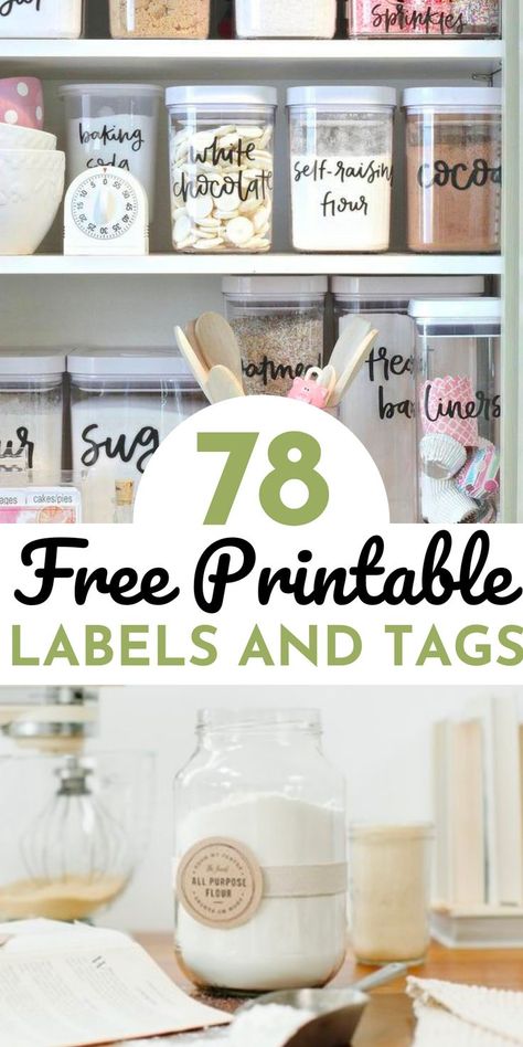 How to make printable tags with free printable labels to organize your home beautifully. Use these free printable labels for jars, food, luggage tags, gifts, boxes, and boxes in all shapes and sizes. The possibilities are limitless of what you can do with these free labels and tags, and it’s amazing how they can help organize and enrich your life! {{wink}} So, print out some fun labels and tags and start organizing! {{knuckle bumps}} Farmhouse Pantry Labels, Free Pantry Labels, Labels Printables Free Templates, Labels For Jars, Printable Label Templates, Labels For Kids, Printable Tags Template, Homemade Bubbles, Gifts Boxes