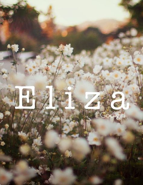 Eliza / Hebrew: joyful (by Samantha Harrington) Eliza Name Meaning, Eliza Name, Girl Names With E, E Names, Uncommon Names, Baby Names Girl, New Baby Names, Traditional Names