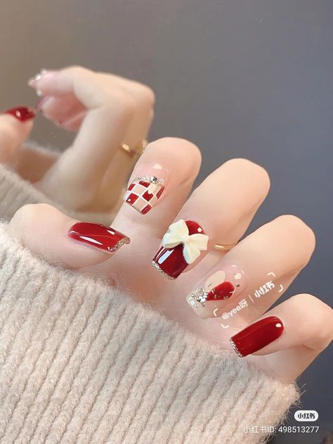 Nail Art Aesthetic, Reflective Nails, Red Gel Nails, Asian Nails, Lace Nails, Nail Designs Valentines, Nail Art Designs Summer, Vibrant Nails, Pretty Gel Nails