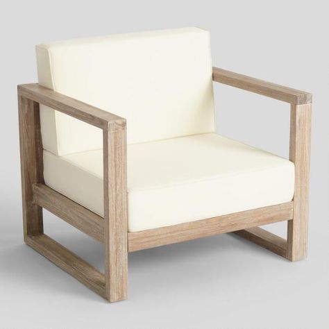 Whitewash Sevilla Outdoor Occasional Armchair World Market Chair, Affordable Outdoor Furniture, Modern Outdoor Sofas, Painting Wooden Furniture, Modern Outdoor Chairs, Modern Outdoor Furniture, Furniture Layout, Décor Diy, Modern Diy