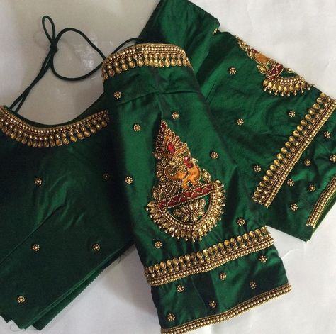 Ajantas Collections on Instagram: “Simple and elegant embroidery blouses . Pls call for bridal appointments 9791912345 #chicblouses #blouzilla #bridalblouse…” Arvi The Couturier, Bride Blouse, Gown Embroidery, Green Blouse Designs, Keep Me Stylish, Bridal Blouses, Zardosi Work, Aari Blouse, Maggam Works