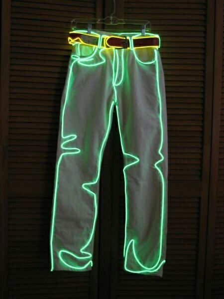 El Wire Costume, Light Pants, Glow Party Supplies, Led Costume, Led Clothing, Neon Moon, Led Dance, El Wire, Neon Outfits