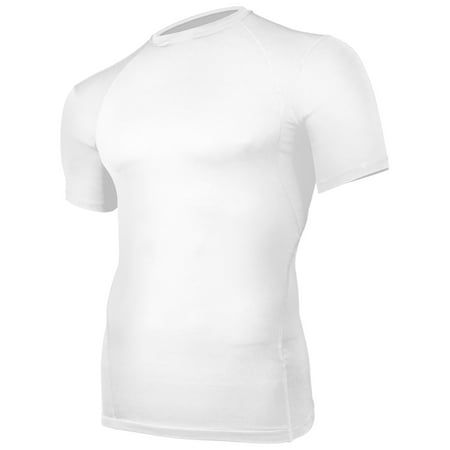 Epic Adult Youth Short Sleeve Compression Crew Shirts. Designed as an extra outer layer to provide muscle support and to keep muscles warm. | Epic Adult Short Sleeve Compression Crew Shirts White XL White Compression Shirt, Mens Thermals, Compression Shirt, Thermal Long Sleeve, Compression Shorts, Crew Shirt, Black And Navy, Muscles, Basketball