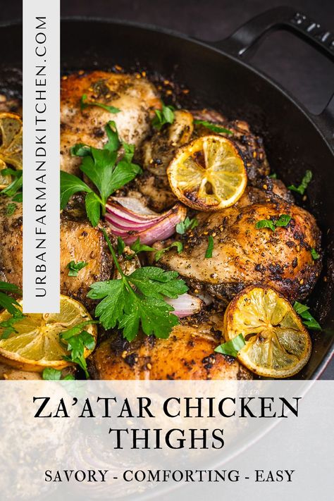 Recipes With Zaatar Spice, Zaatar Recipe Dinners, Chicken Thighs Crockpot Recipes, Chicken Legs In Air Fryer, Chicken Thighs Crockpot, Chicken Thighs Instant Pot, Za'atar Recipe, Zatar Recipes, Sumac Chicken